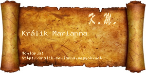 Králik Marianna névjegykártya